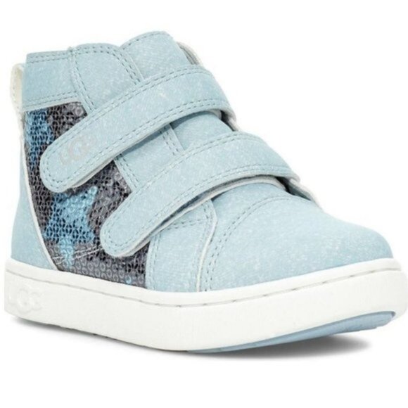 Ugg | FLAWED Blue Rennon II Stars Hi-Top Shoes | Size 12 - Picture 1 of 10